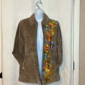 BOB MACKIE WEARABLE ART SUEDE LEATHER JACKET